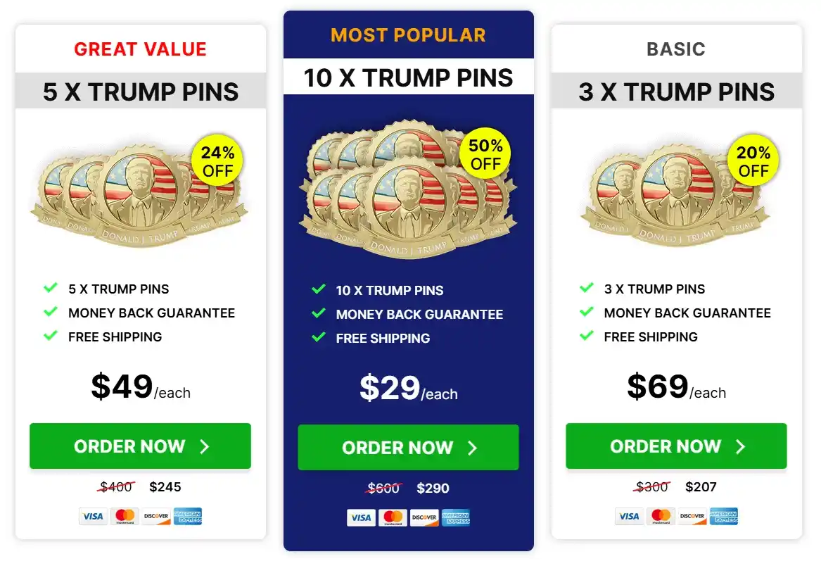 Trump Gold Lapel Pin price